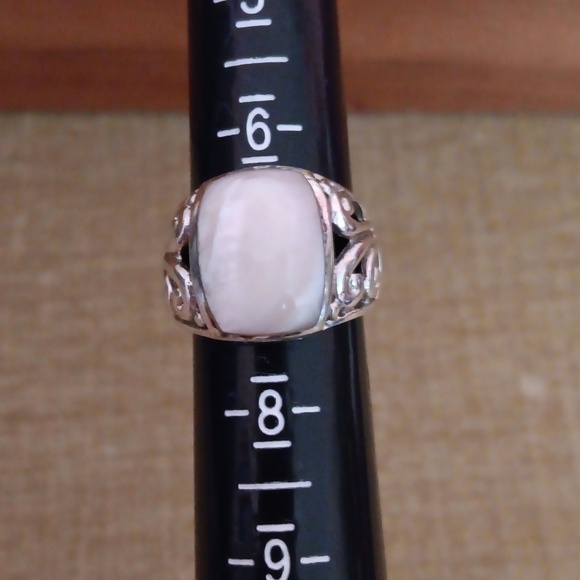 925 Silver Vine Cut Out Stone Ring - Picture 3 of 9